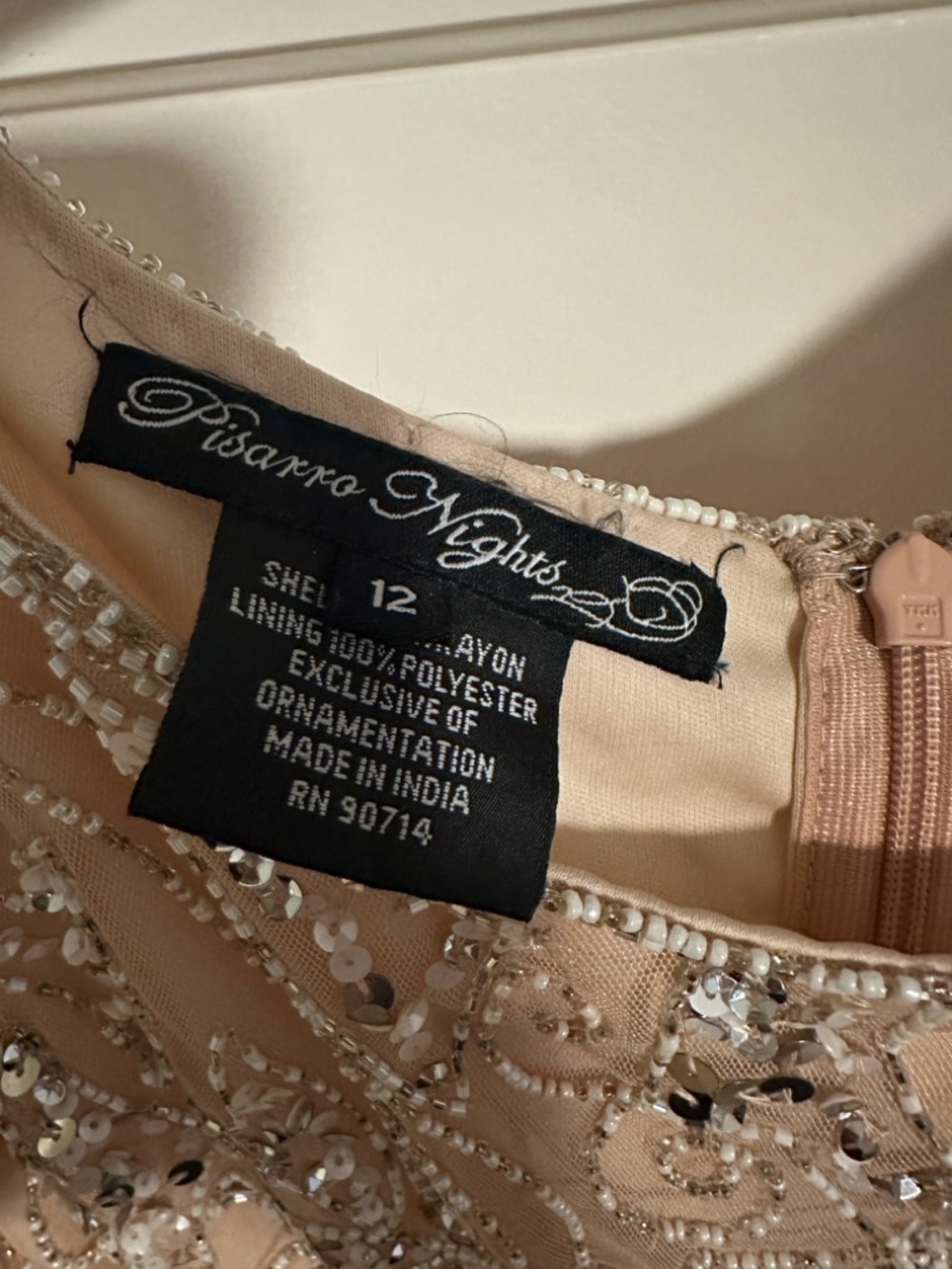 Pisarro Nights Champagne Beaded Sequin Top